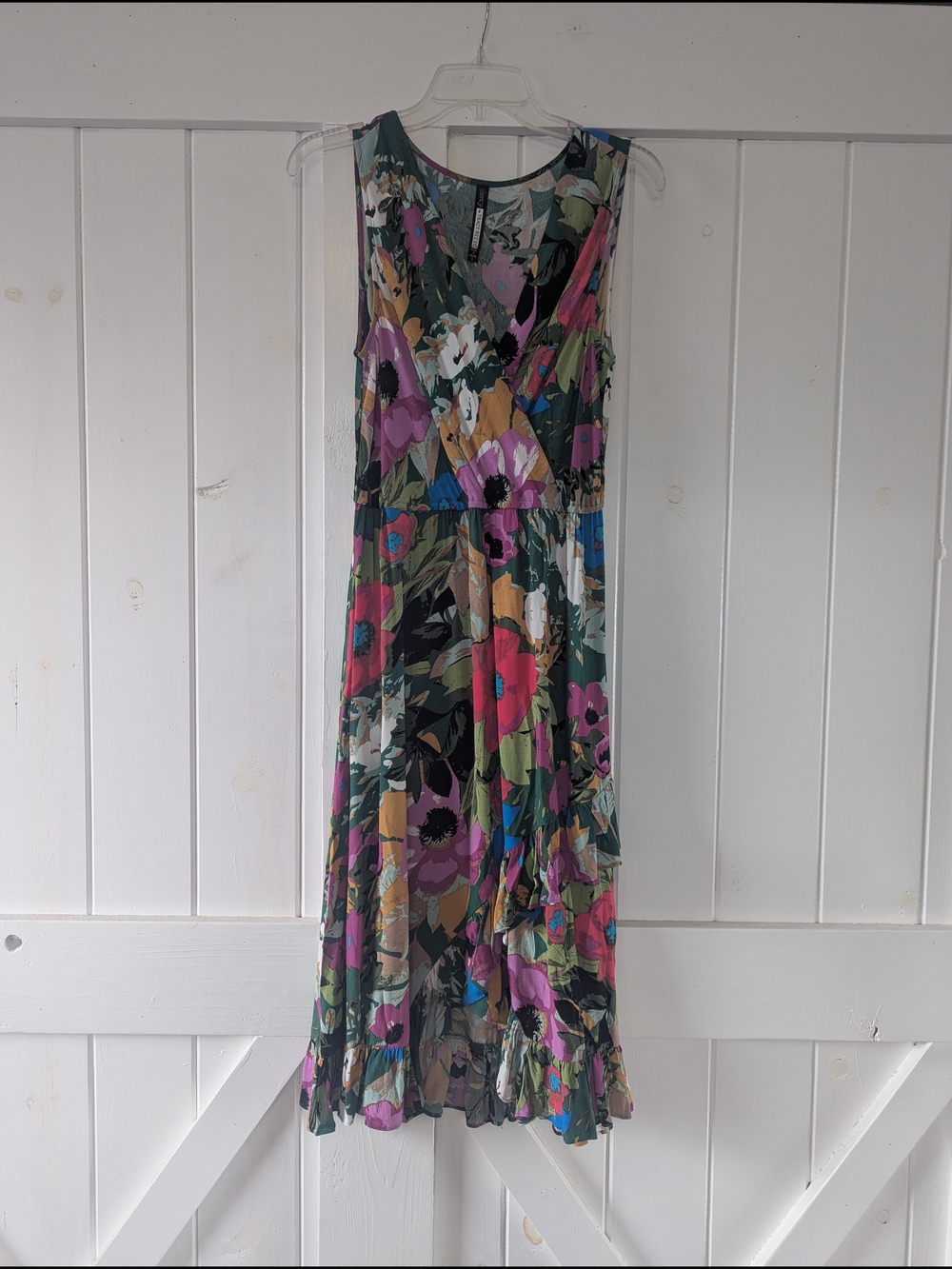 Tracy Reese Green Floral Print Sleeveless Midi Dress